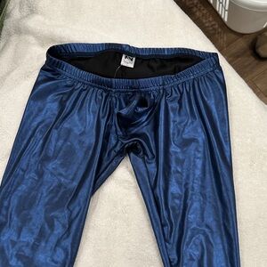 Men's Shiny Blue Leggings